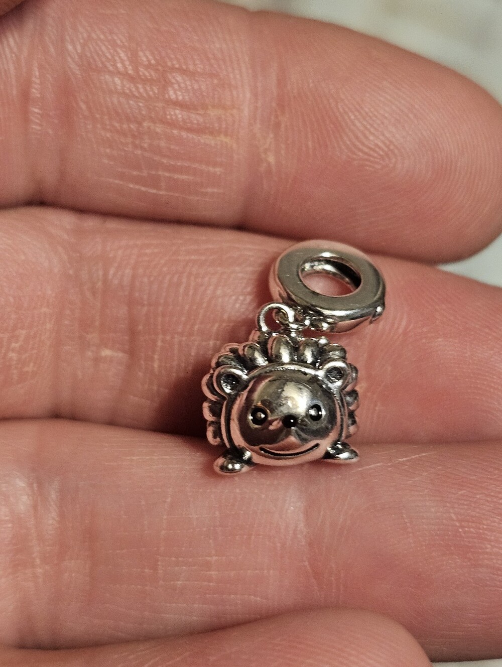 Sterling Silver 925 Hedgehog Charm Pendant